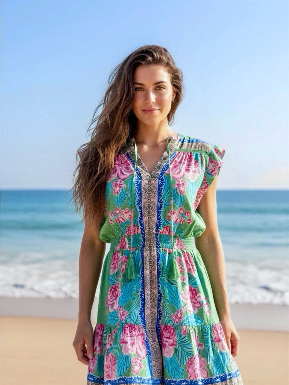 Nanette Lepore Women’s Beach Dress size L Green NWT